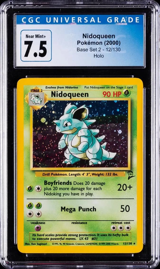 Nidoqueen-Holo, Base Set 2, CGC 7.5