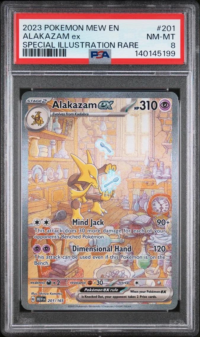 Alakazam EX, 151, PSA 8