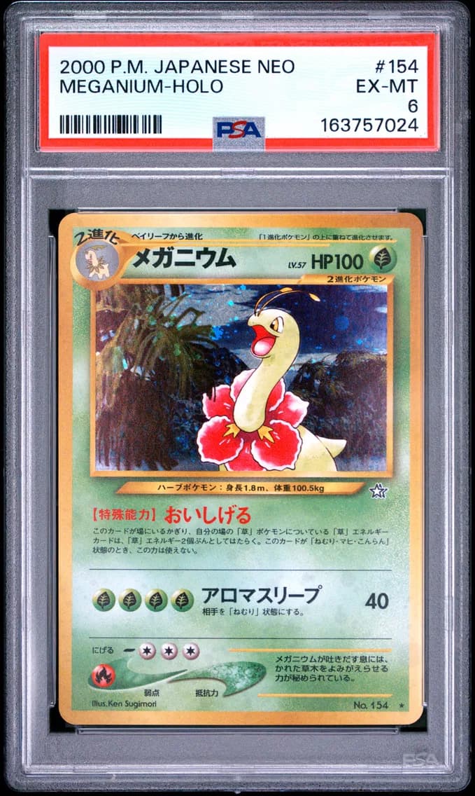 Meganium-Holo, Japanese Neo, PSA 6