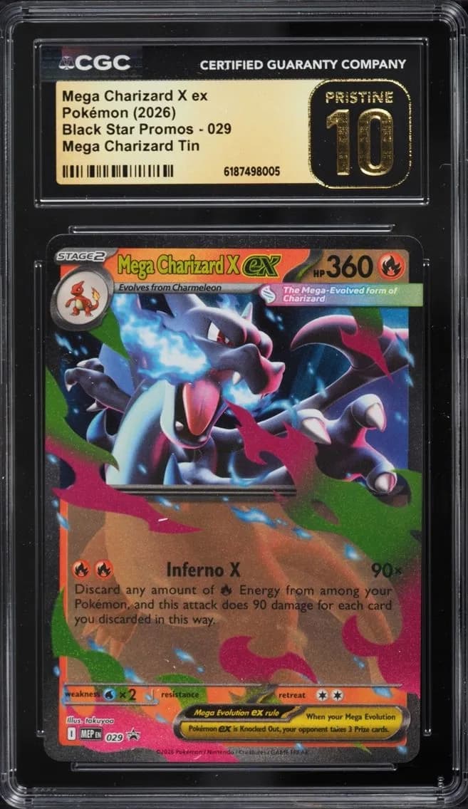 Mega Charizard X ex, Black Star Promos - Mega Evolution MEP EN, CGC 10