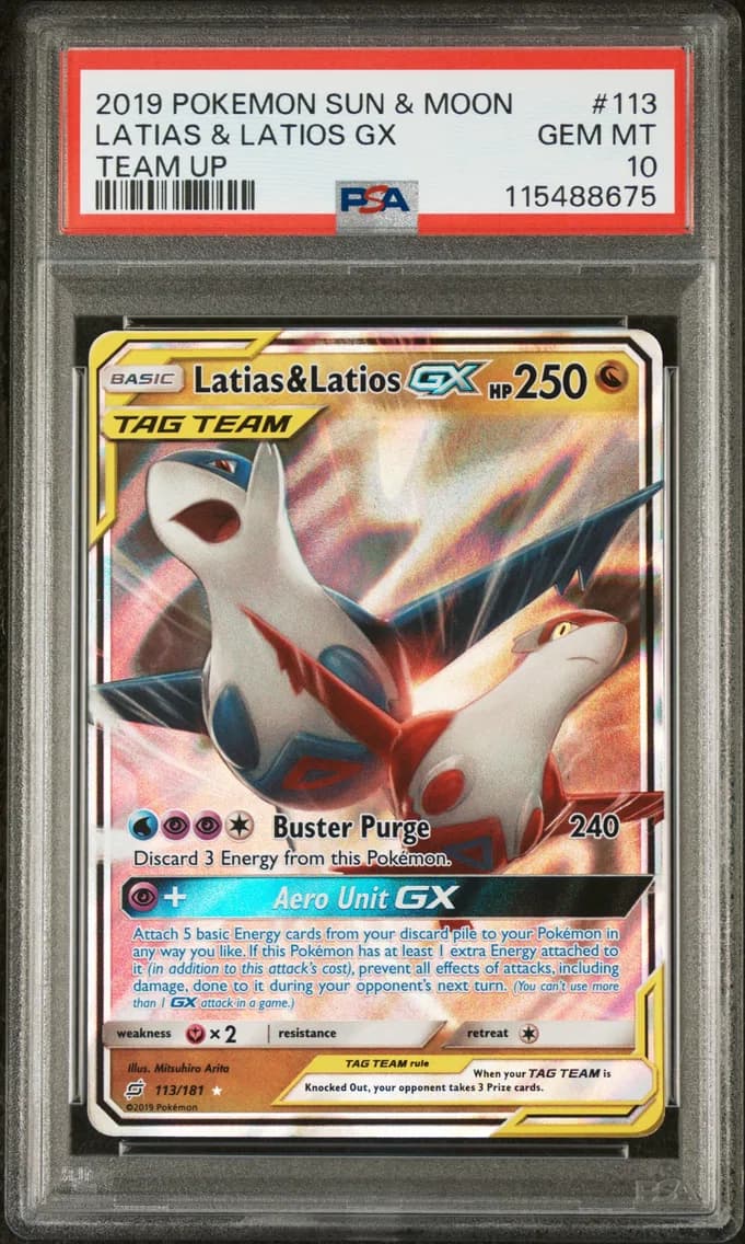 Latias & Latios GX, Sun & Moon Team Up, PSA 10