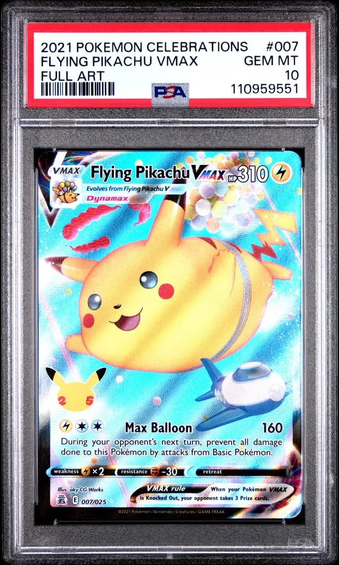 Flying Pikachu VMAX, Celebrations, PSA 10