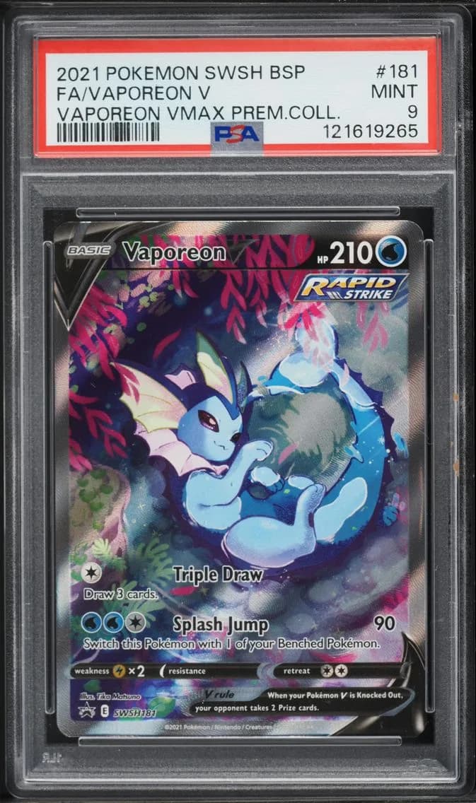 Vaporeon V, Swsh Black Star Promo, PSA 9