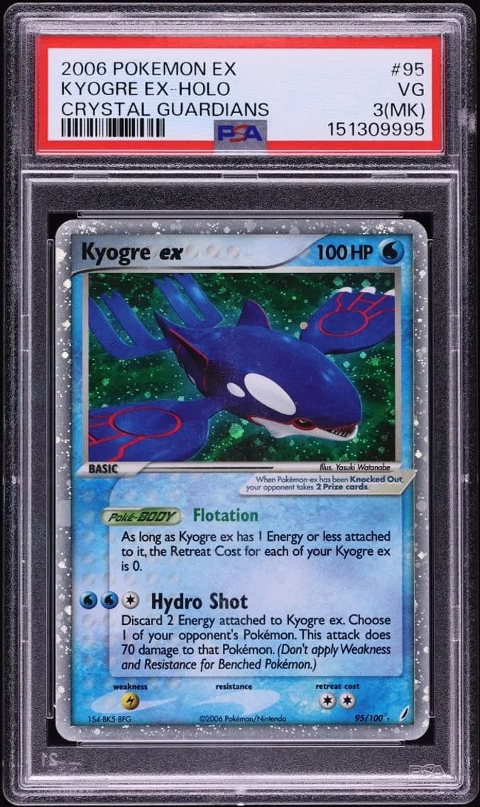 Kyogre ex, EX Crystal Guardians, PSA 3