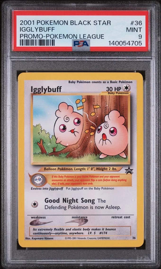 Igglybuff, Promo Black Star, PSA 9