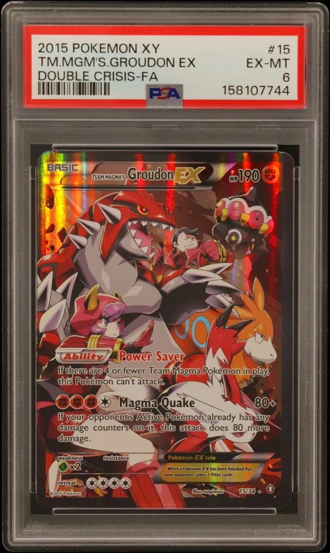 Team Magma's Groudon EX, XY Double Crisis, PSA 6