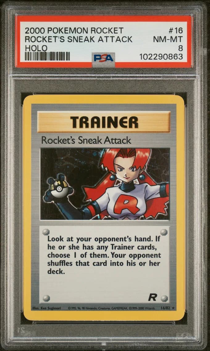 Rocket's Sneak Attack-Holo, Rocket, PSA 8