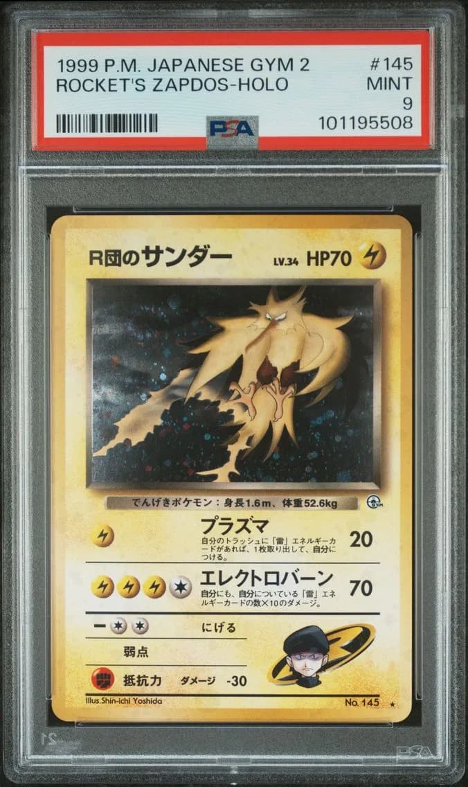Rocket'S Zapdos-Holo, Japanese Gym 2, PSA 9
