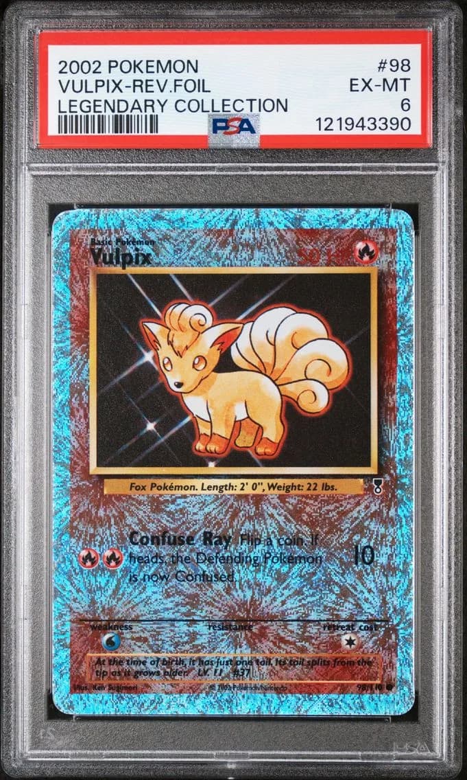 Vulpix-Reverse Foil, Legendary Collection, PSA 6