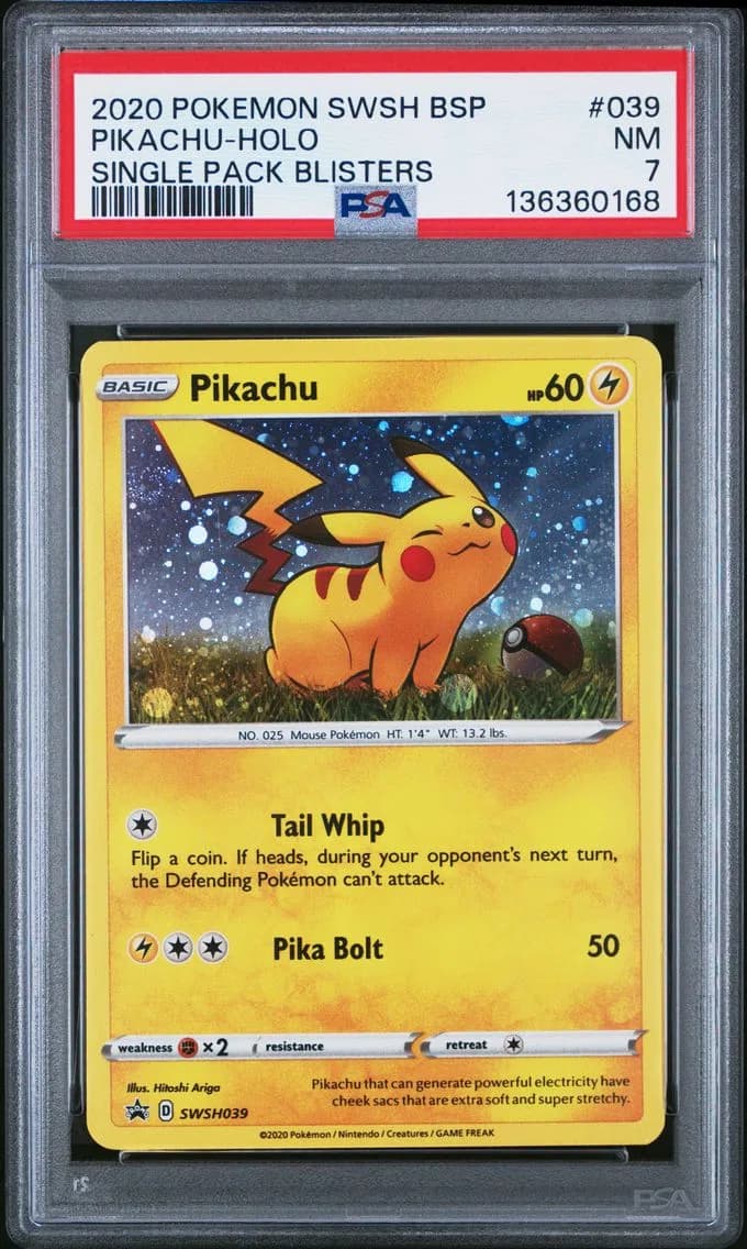 Pikachu-Holo, Swsh Black Star Promo, PSA 7