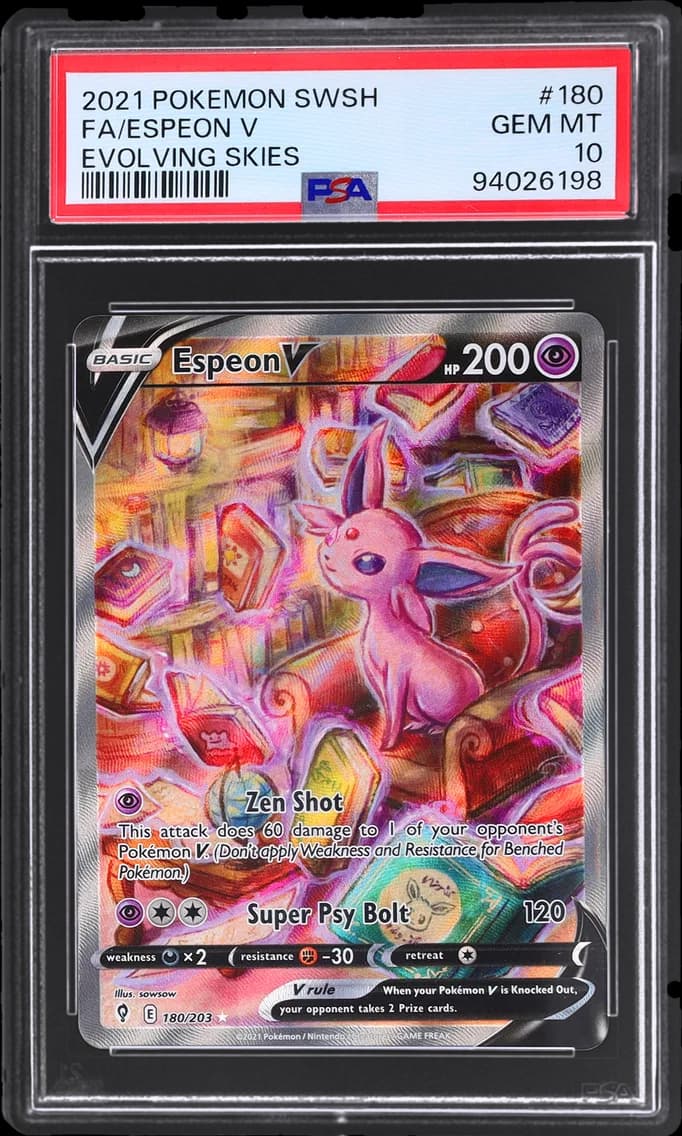 Espeon V, Sword & Shield Evolving Skies, PSA 10