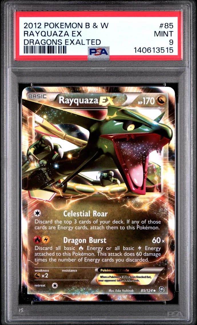 Rayquaza EX, Black & White Dragons Exalted, PSA 9