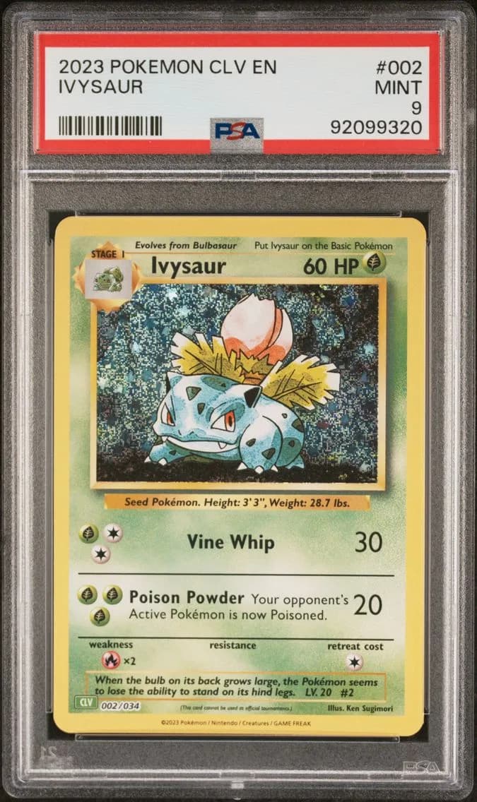 Ivysaur, CLV-Trading Card Game Classic Venusaur & Lugia EX Deck, PSA 9