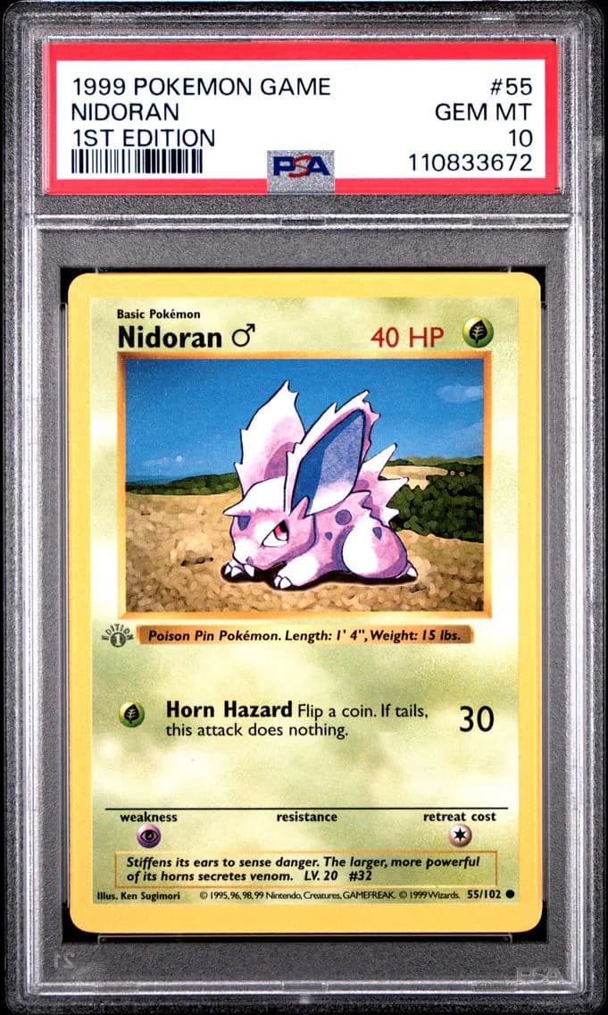 Nidoran 1st Edition, Game, PSA 10