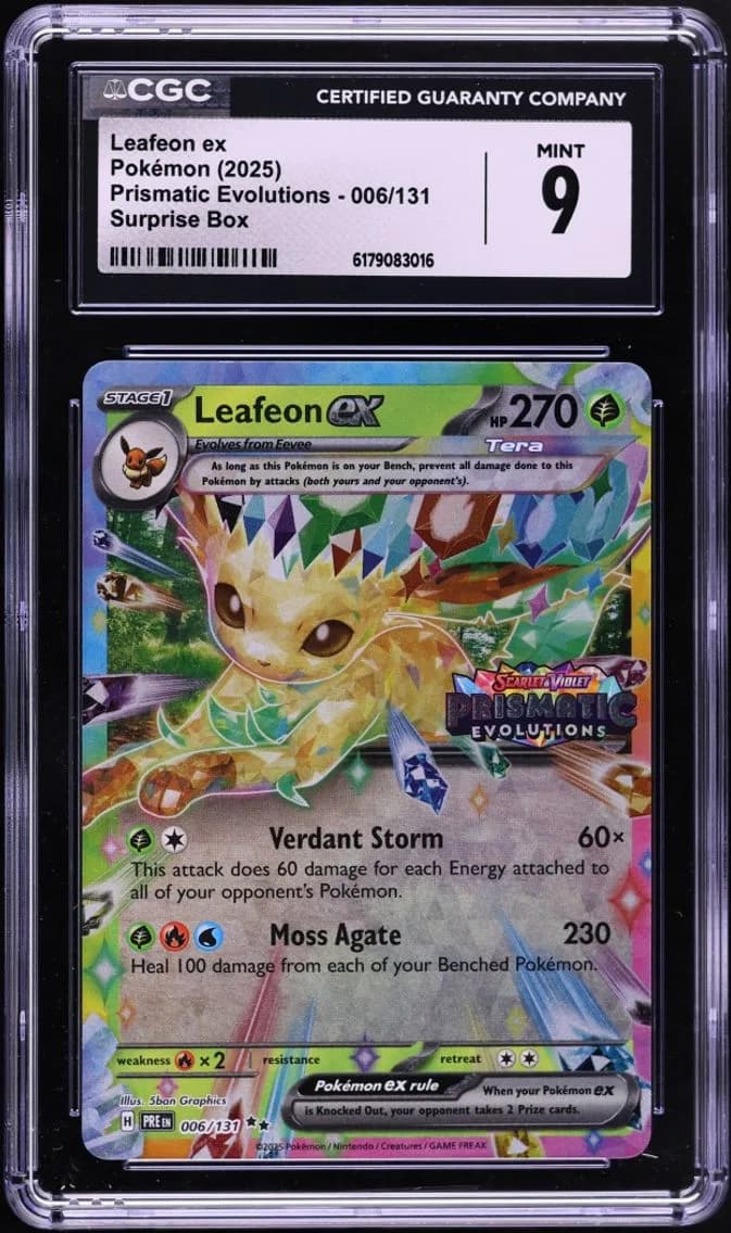Leafeon ex, Prismatic Evolutions, CGC 9