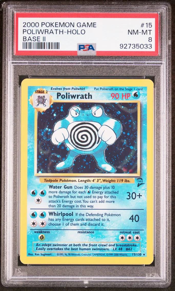 Poliwrath-Holo, Game Base II, PSA 8