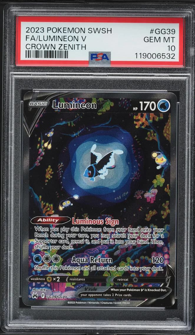 Lumineon V, Sword and Shield Crown Zenith, PSA 10