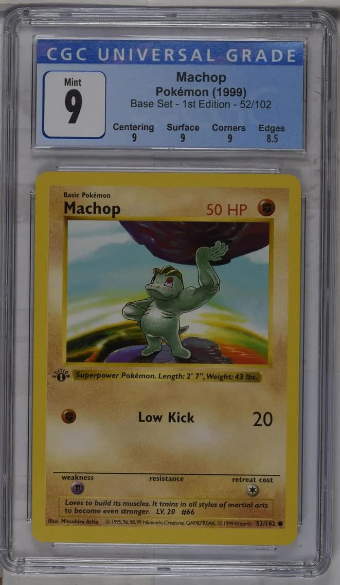 Machop, Base Set - 1st Edition, CGC 9