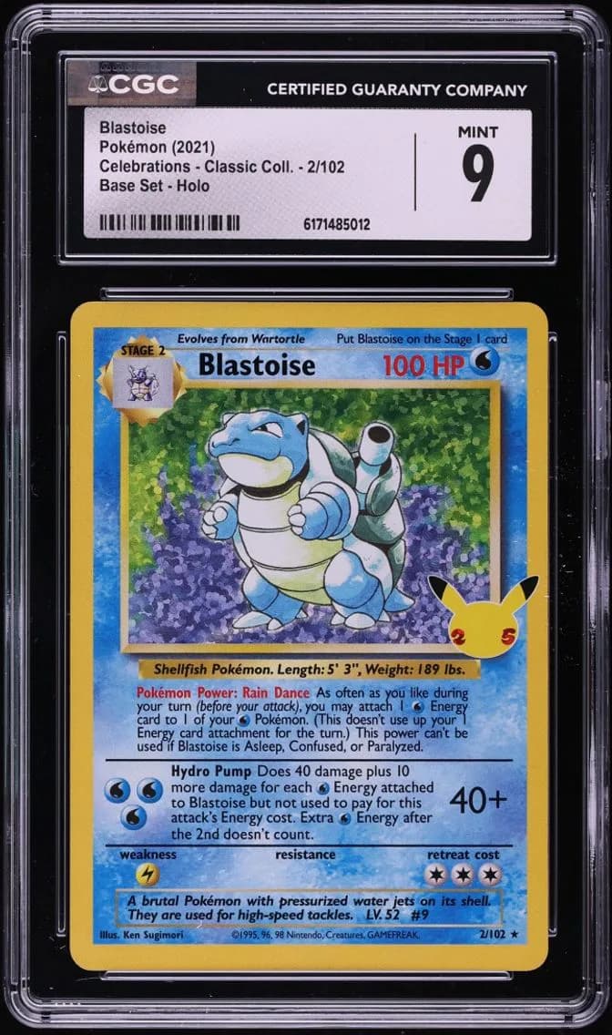 Blastoise, Celebrations - Classic Collection, CGC 9