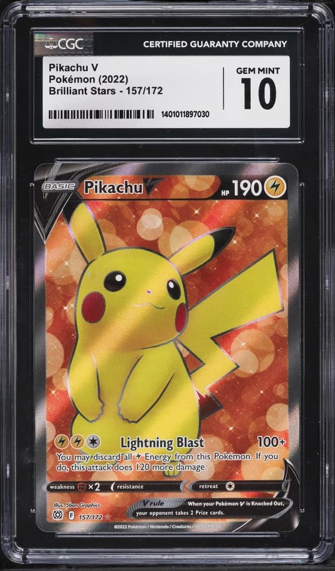 Pikachu V, Brilliant Stars, CGC 10