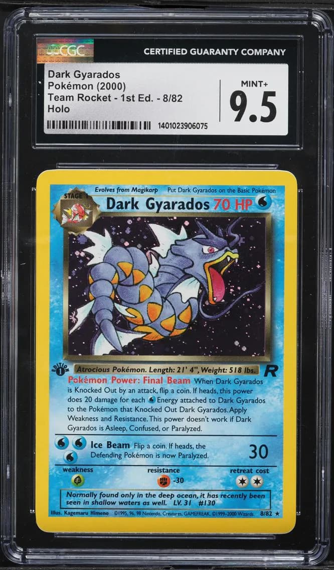 Dark Gyarados-Holo 1st Edition, Team Rocket - 1st Edition, CGC 9.5