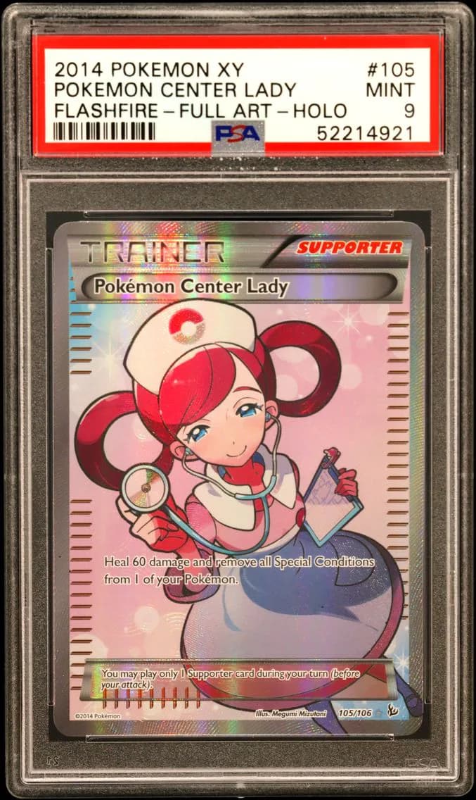 Pokemon Center Lady, XY Flashfire, PSA 9