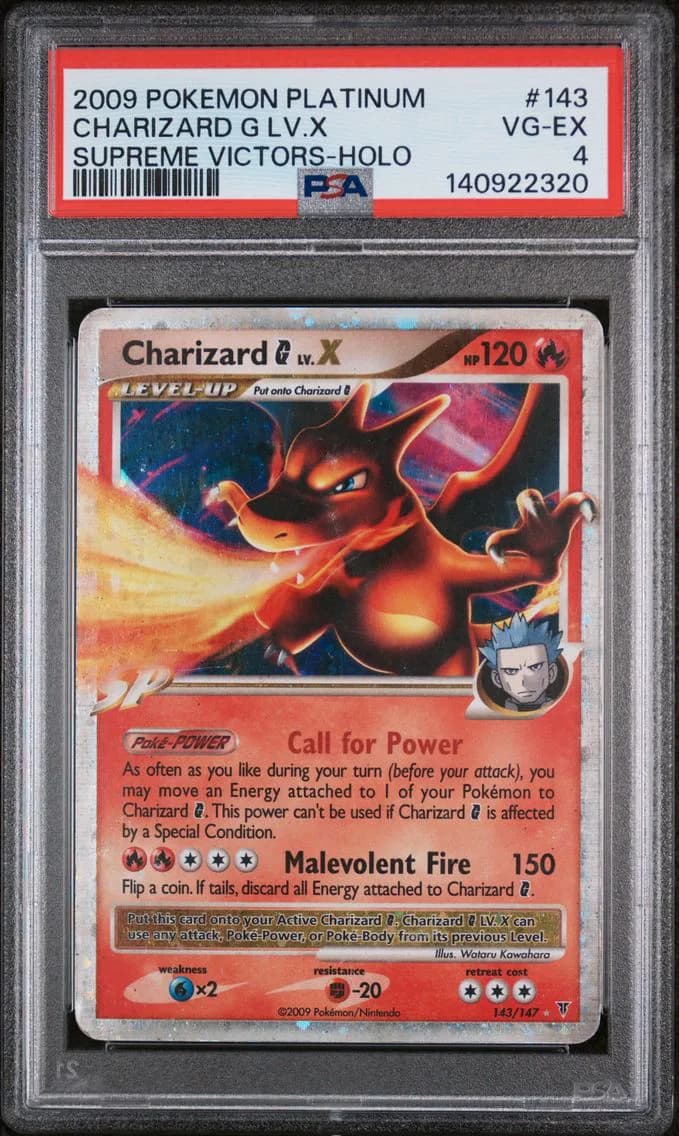 Charizard G LV.X-Holo, Platinum Supreme Victors, PSA 4