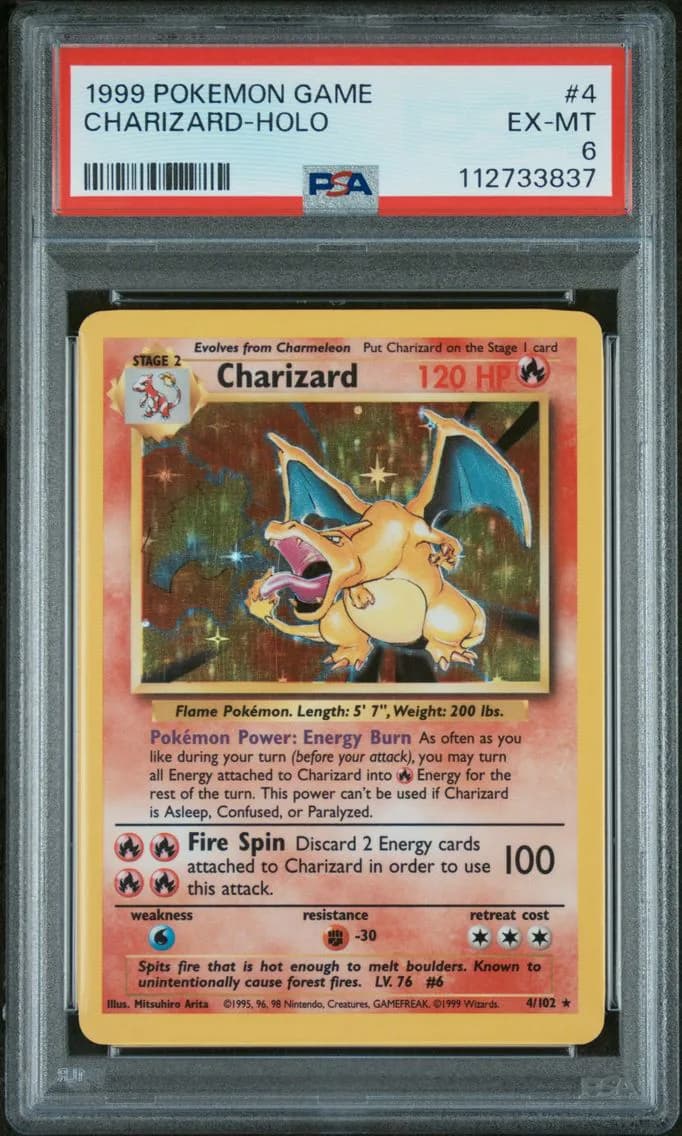 Charizard-Holo, Game, PSA 6