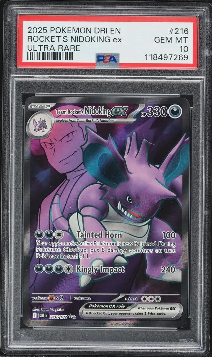 Team Rocket's Nidoking EX, Destined Rivals, PSA 10