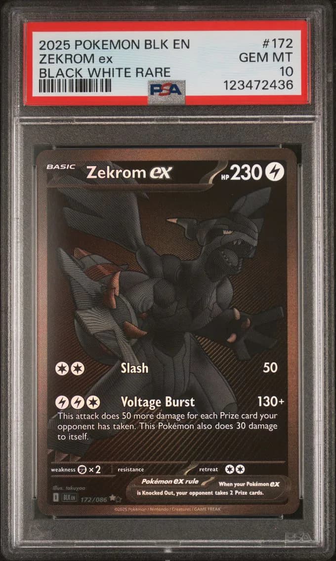 Zekrom EX, Black Bolt, PSA 10