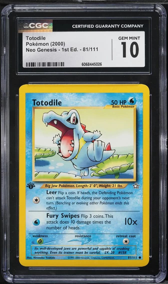 Totodile, Neo Genesis - 1st Edition, CGC 10