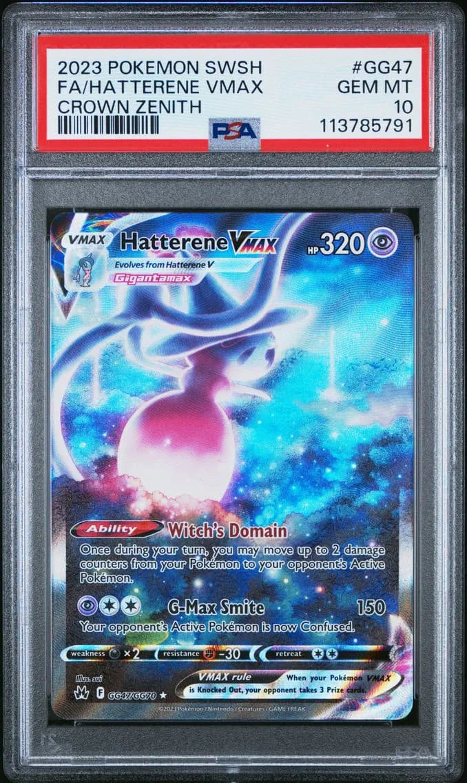 Hatterene VMAX, Sword and Shield Crown Zenith, PSA 10