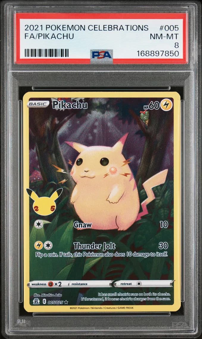 Pikachu, Celebrations, PSA 8