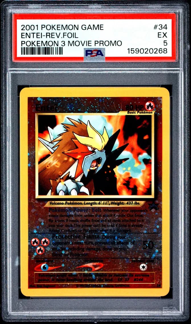 Entei-Reverse Foil, Game Movie, PSA 5