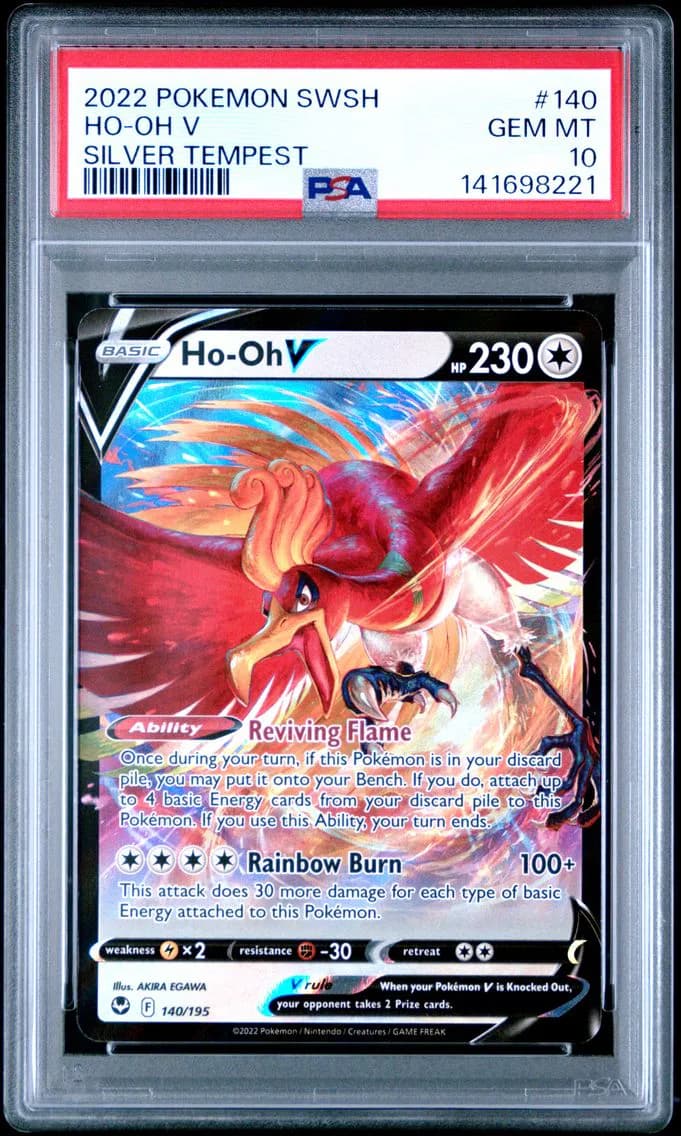 HO-Oh V, Sword & Shield Silver Tempest, PSA 10