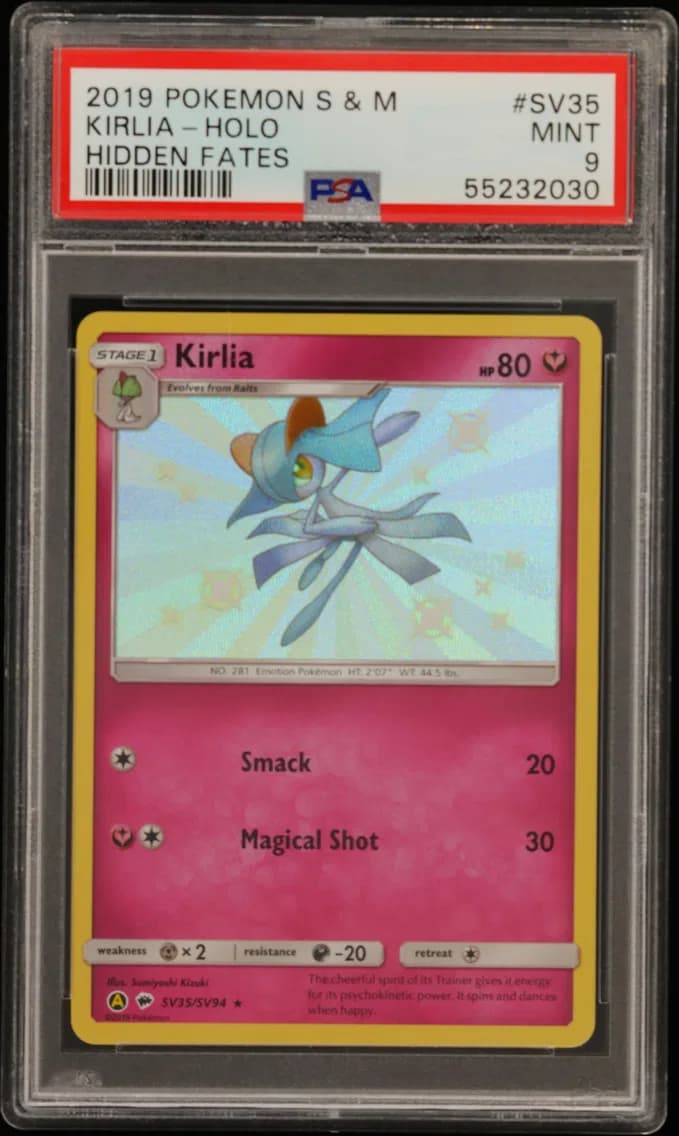 Kirlia-Holo, Sun & Moon Hidden Fates, PSA 9