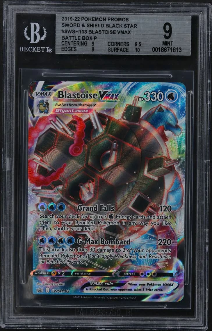 Blastoise VMAX P/(Blastoise VMAX Battle Box), Sword and Shield Black Star Promos, BGS 