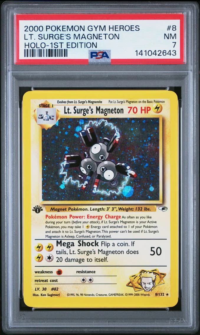 LT. Surge's Magneton, Gym Heroes, PSA 7
