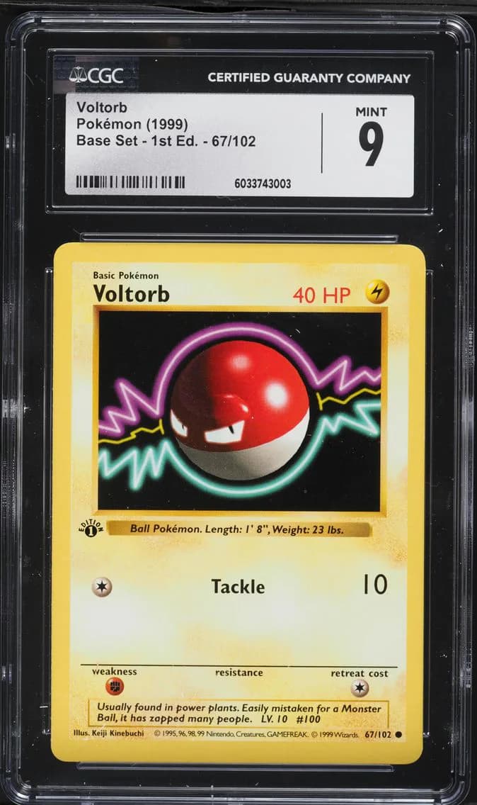 Voltorb 1st Edition, Base Set - 1st Edition, CGC 9