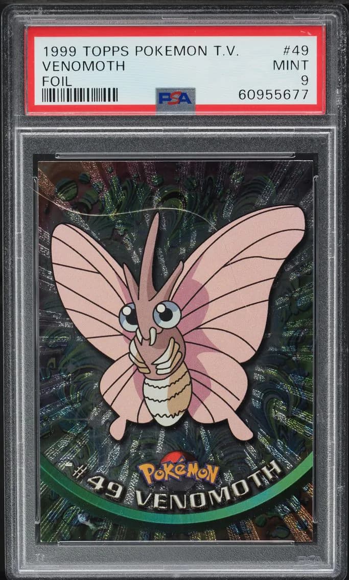 Topps Tv Foil Venomoth, Topps Pokemon TV, PSA 9