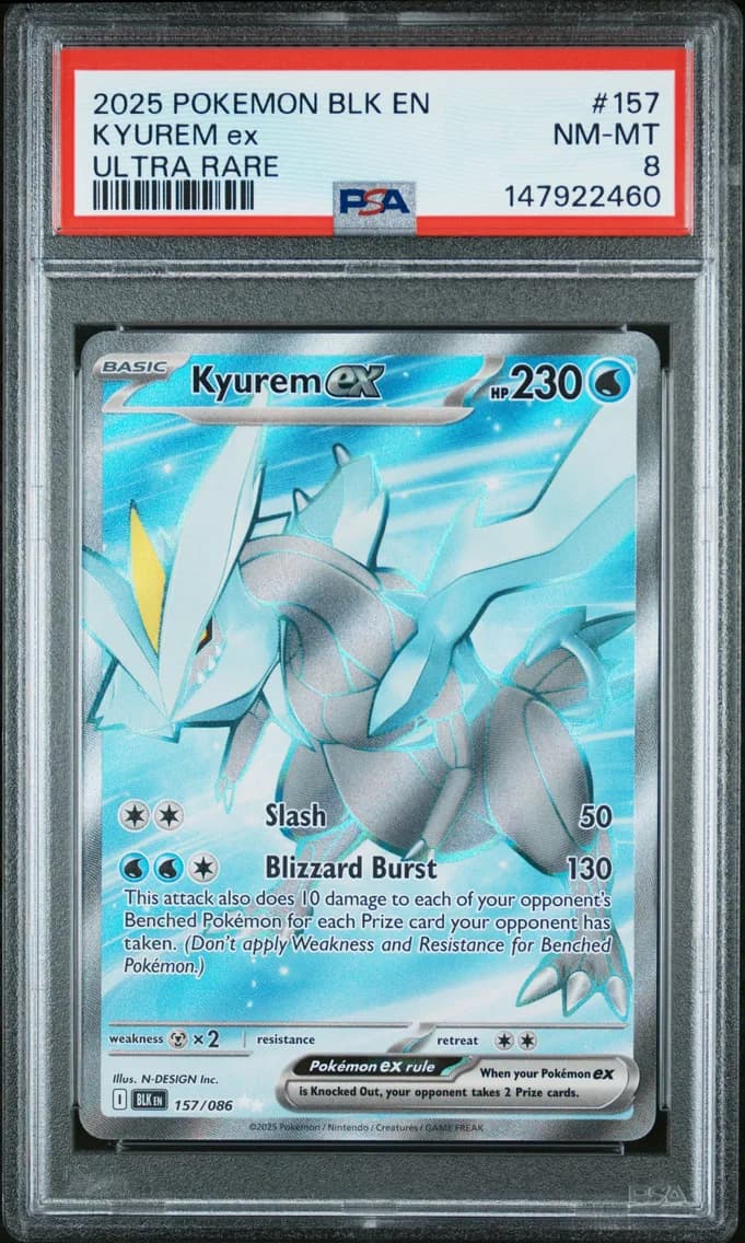 Kyurem EX, Black Bolt, PSA 8