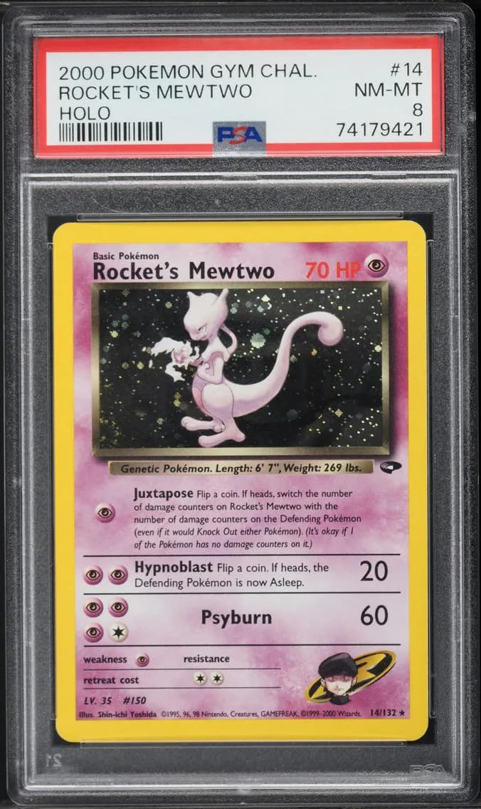 Rocket's Mewtwo, Gym Challenge, PSA 8