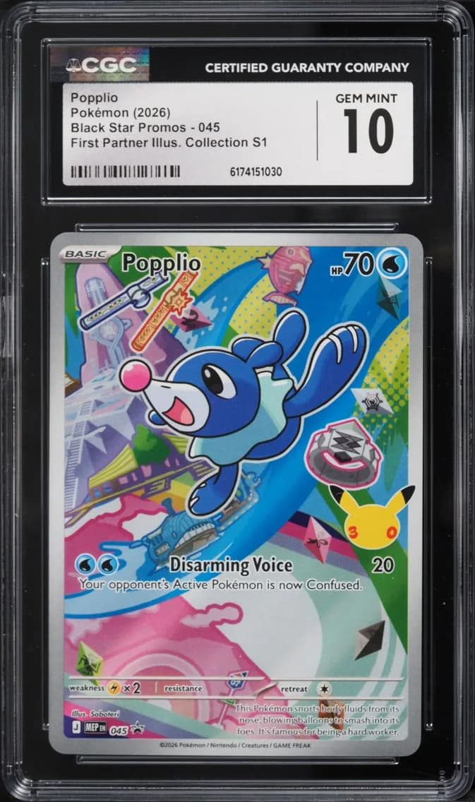 Popplio, Black Star Promos - Mega Evolution MEP EN, CGC 10