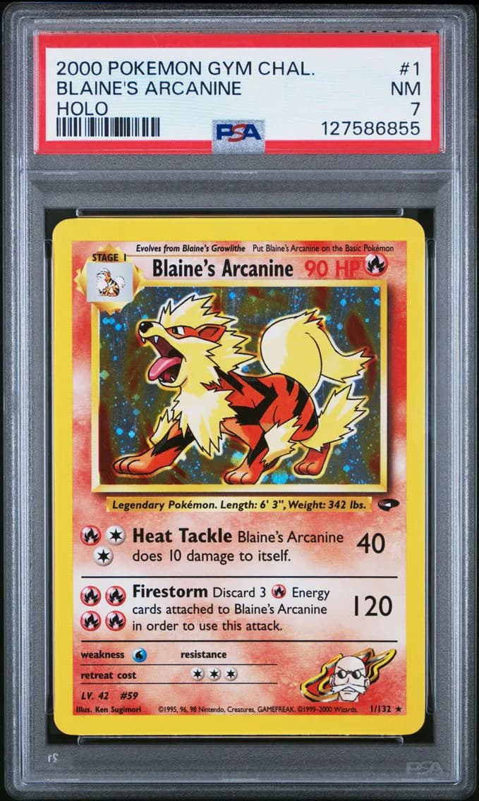 Blaine's Arcanine, Gym Challenge, PSA 7