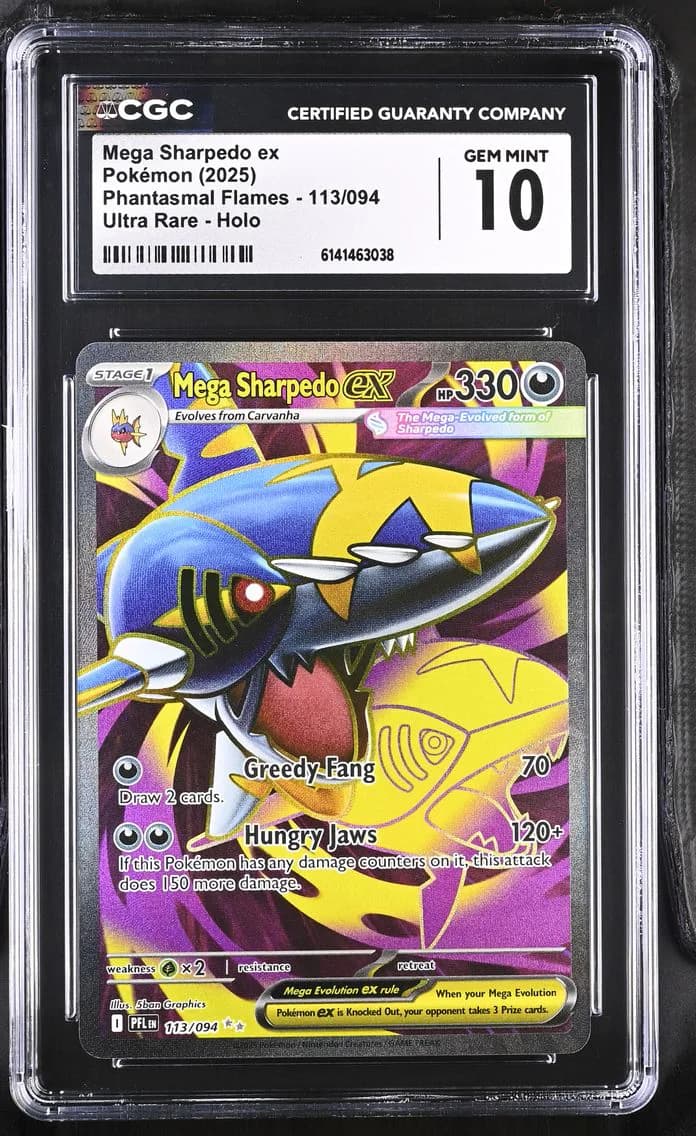 Mega Sharpedo ex, Phantasmal Flames, CGC 10