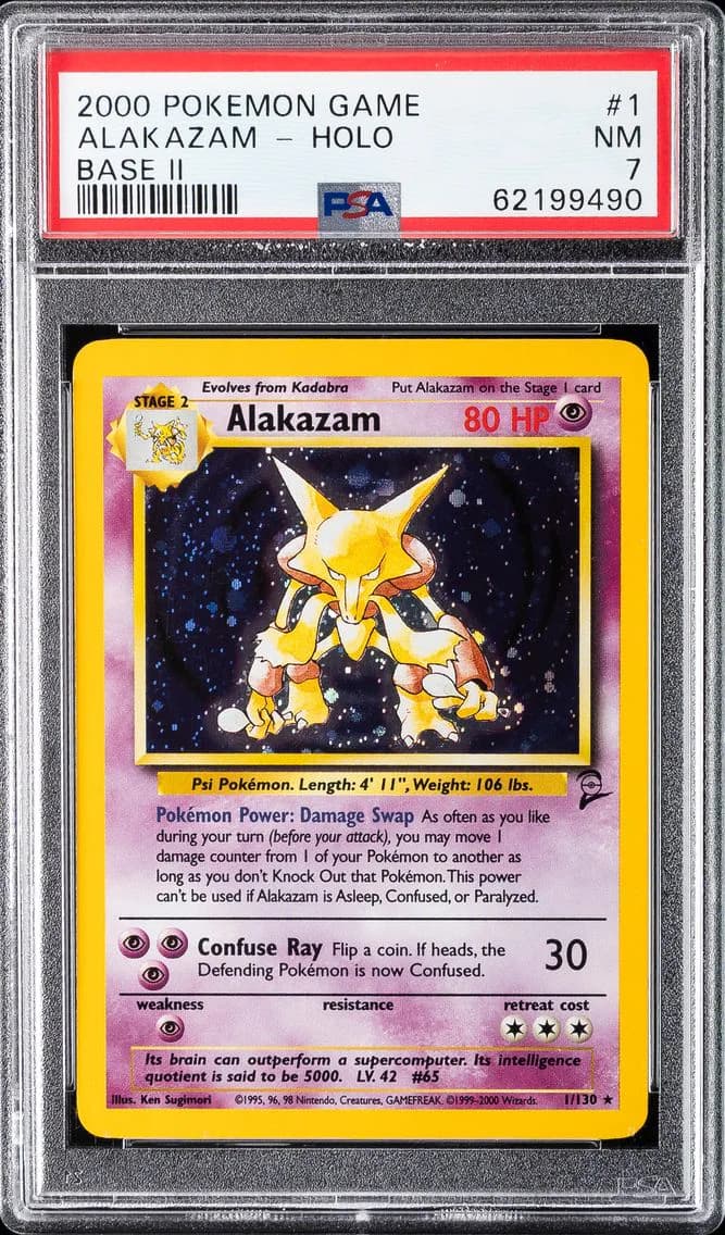 Alakazam-Holo, Game Base II, PSA 7