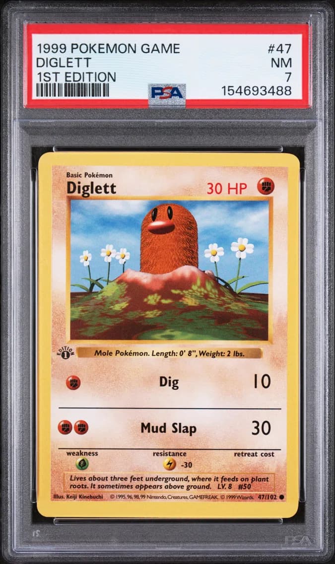 Diglett 1st Edition, Game, PSA 7