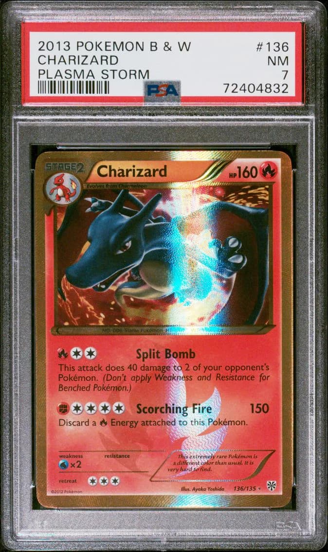 Charizard, Black & White Plasma Storm, PSA 7