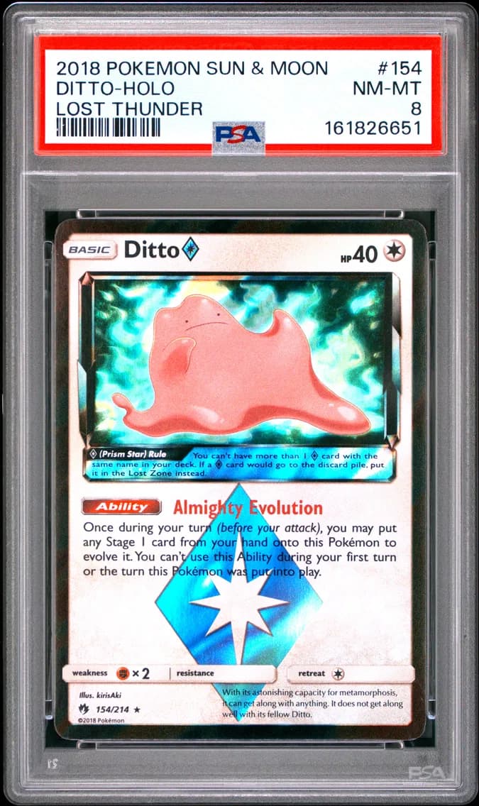 Ditto-Holo, Sun & Moon Lost Thunder, PSA 8
