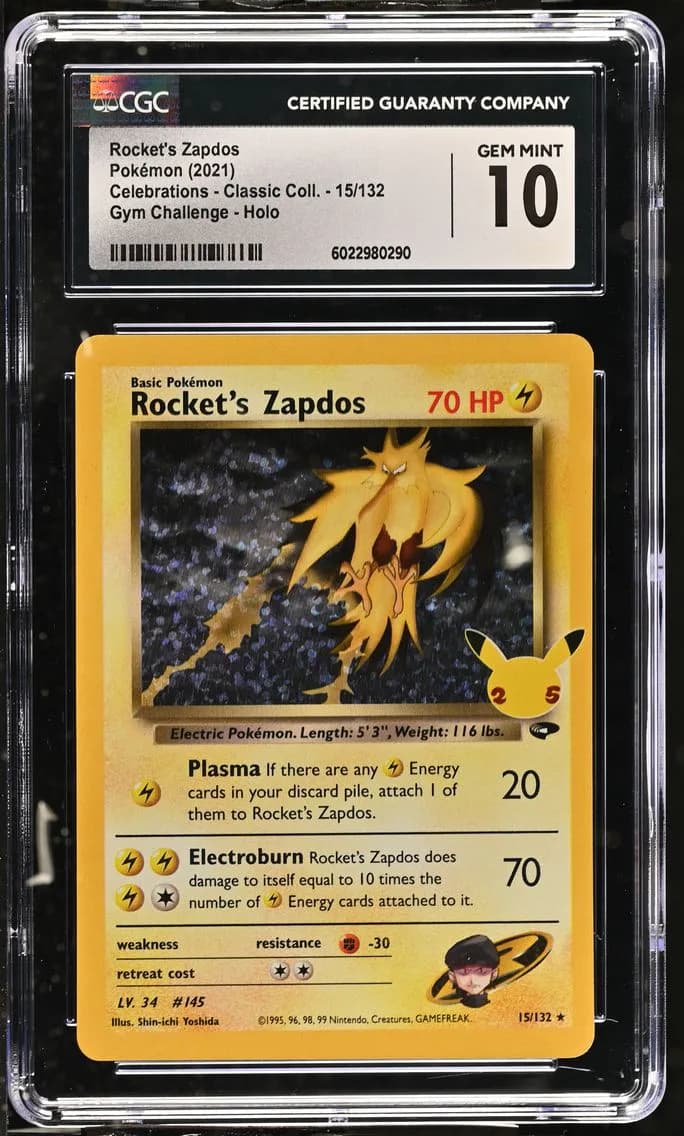 Rocket's Zapdos, Celebrations - Classic Collection, CGC 10